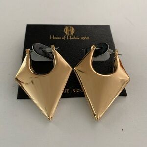 House of Harlow 1960 Gold tone Geometric Diamond 💎 Earrings